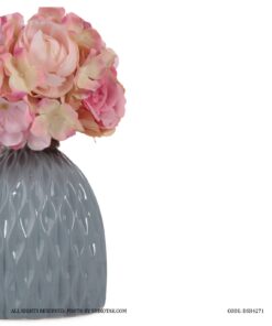 گلدان سرامیکی لبه کنفی آبی کبود