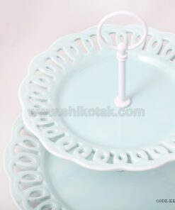 شیرینی خوری دو طبقه طرح دار انگلیش هوم آبی