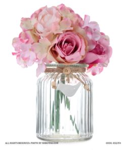 گلدان شیشه ای شیک پرنده دار مدل چکاوک