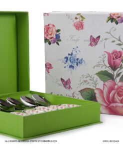 ست قاشق غذاخوری طرح گلگلی صورتی شش عددی