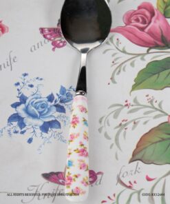 ست قاشق غذاخوری طرح گلگلی صورتی شش عددی