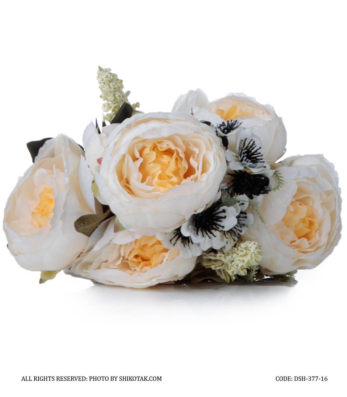 دسته گل مصنوعی رز سفید یونیکا