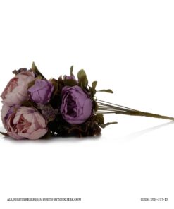 دسته گل مصنوعی رز صورتی یاسی