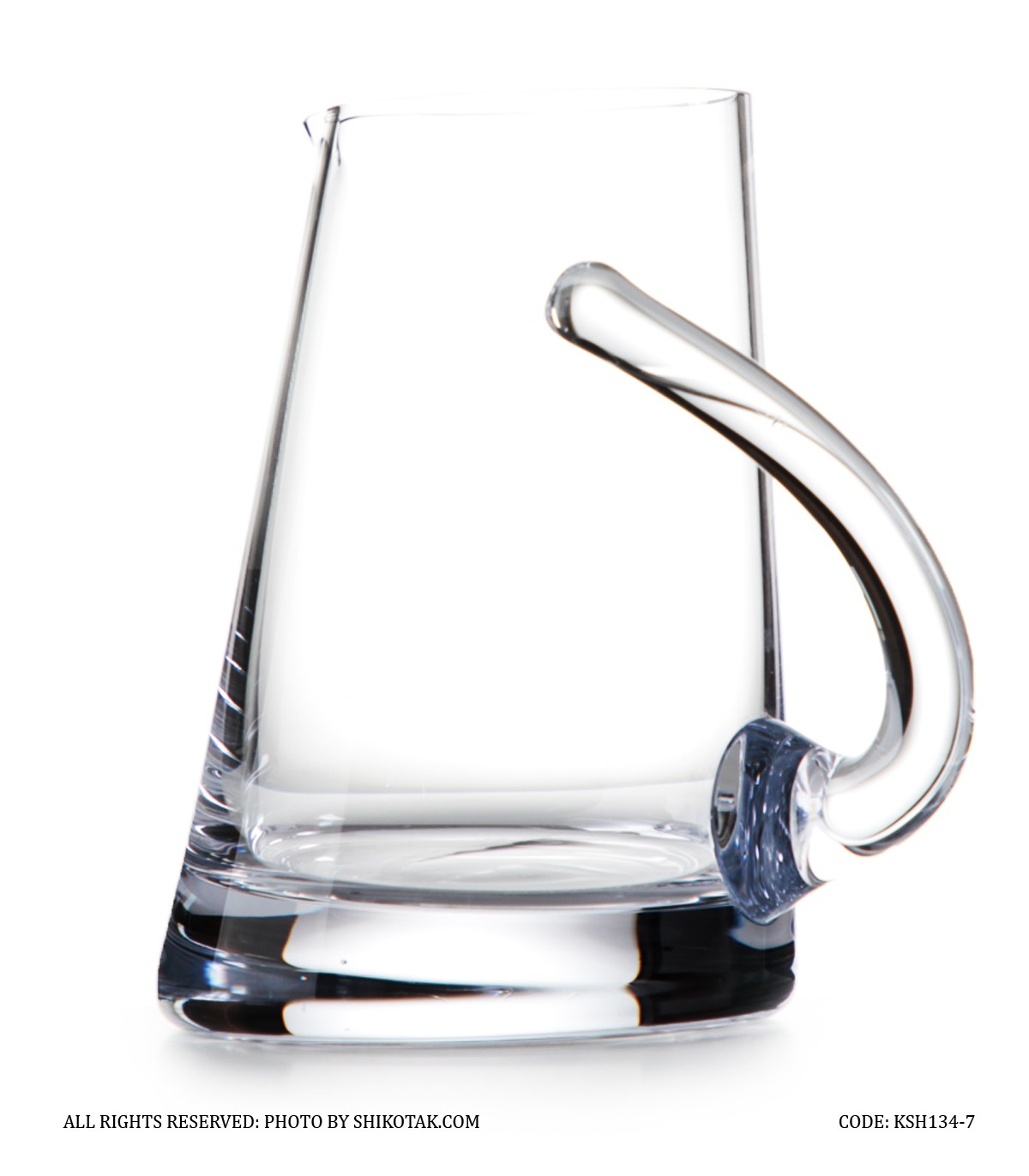 سس خوری شیشه ای فانتزی دسته منحنی کوچک