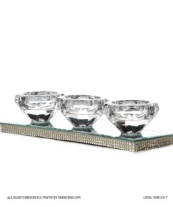 جاشمعی کریستالی تخت سه تایی مدل Sheri