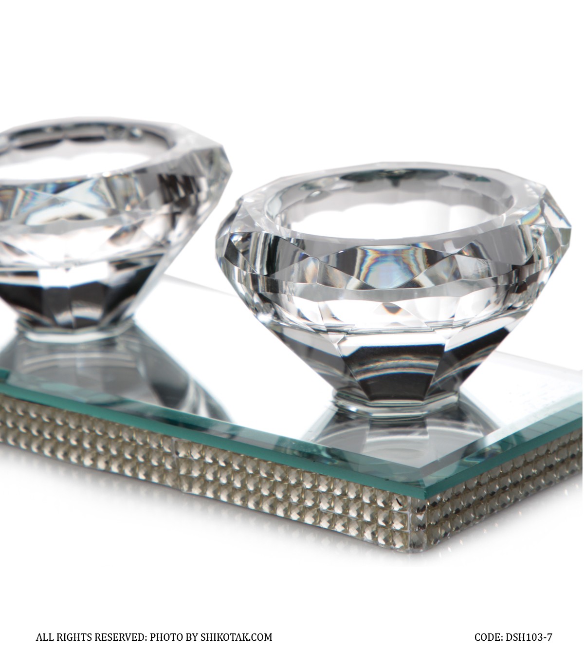 جاشمعی کریستالی تخت سه تایی مدل Sheri