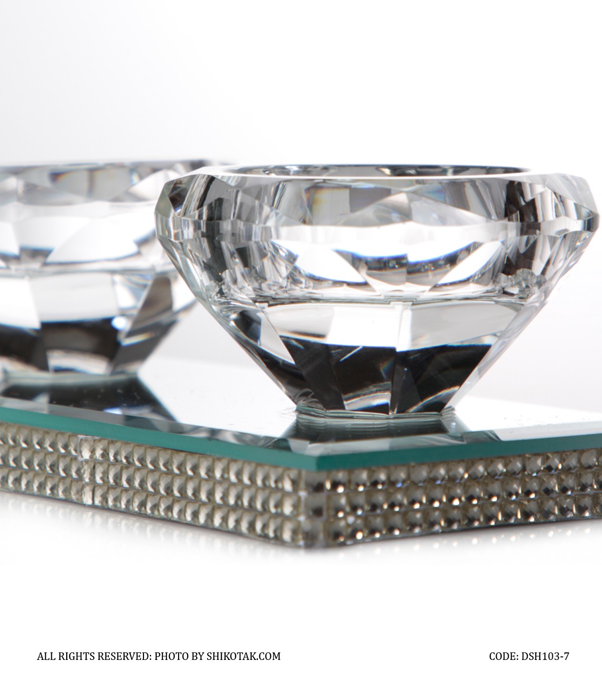 جاشمعی کریستالی تخت سه تایی مدل Sheri