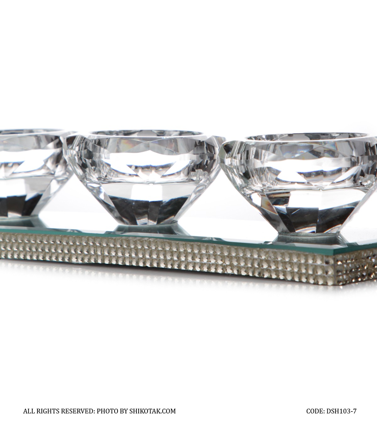 جاشمعی کریستالی تخت سه تایی مدل Sheri