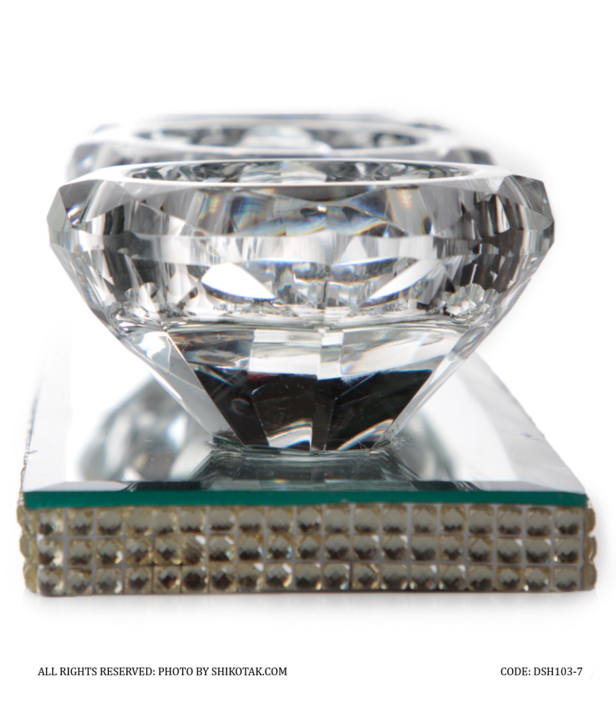 جاشمعی کریستالی تخت سه تایی مدل Sheri