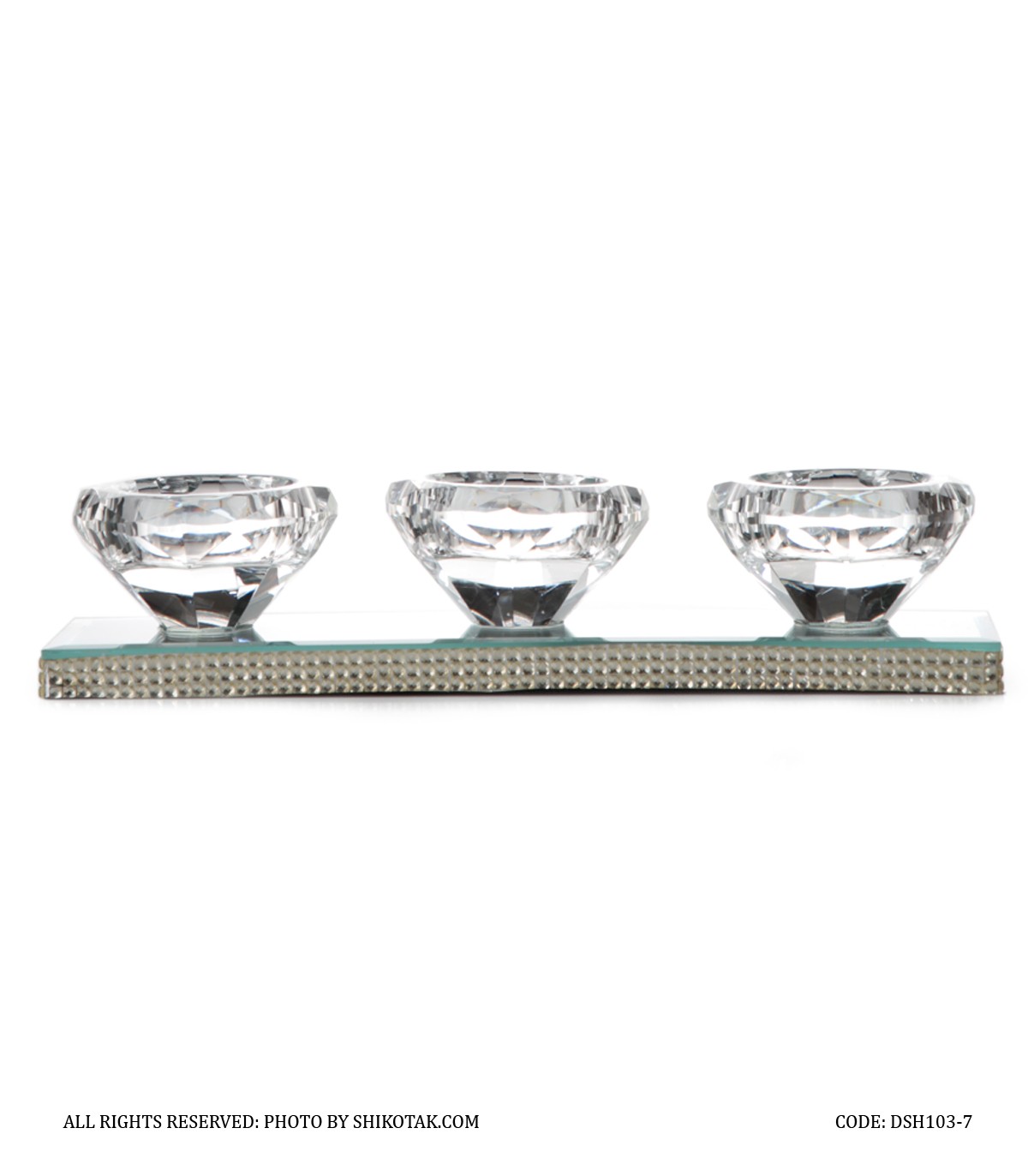 جاشمعی کریستالی تخت سه تایی مدل Sheri