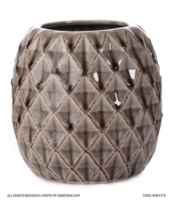 گلدان سرامیکی گرد بژ