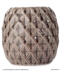 گلدان سرامیکی گرد بژ