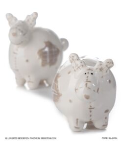 ست دو عددی نمکدان سرامیکی طرح گوزن