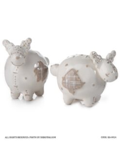 ست دو عددی نمکدان سرامیکی طرح گوزن