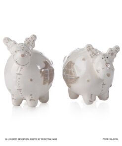 ست دو عددی نمکدان سرامیکی طرح گوزن