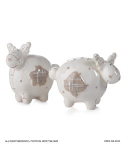 ست دو عددی نمکدان سرامیکی طرح گوزن