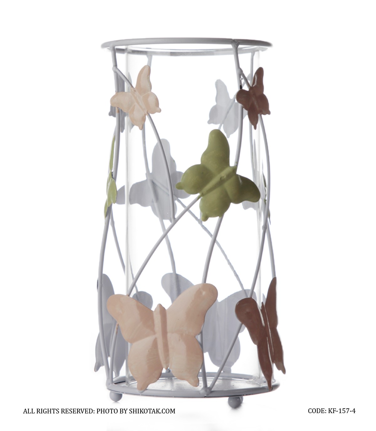 جاشمعی فلزی حباب دار پروانه های رنگی