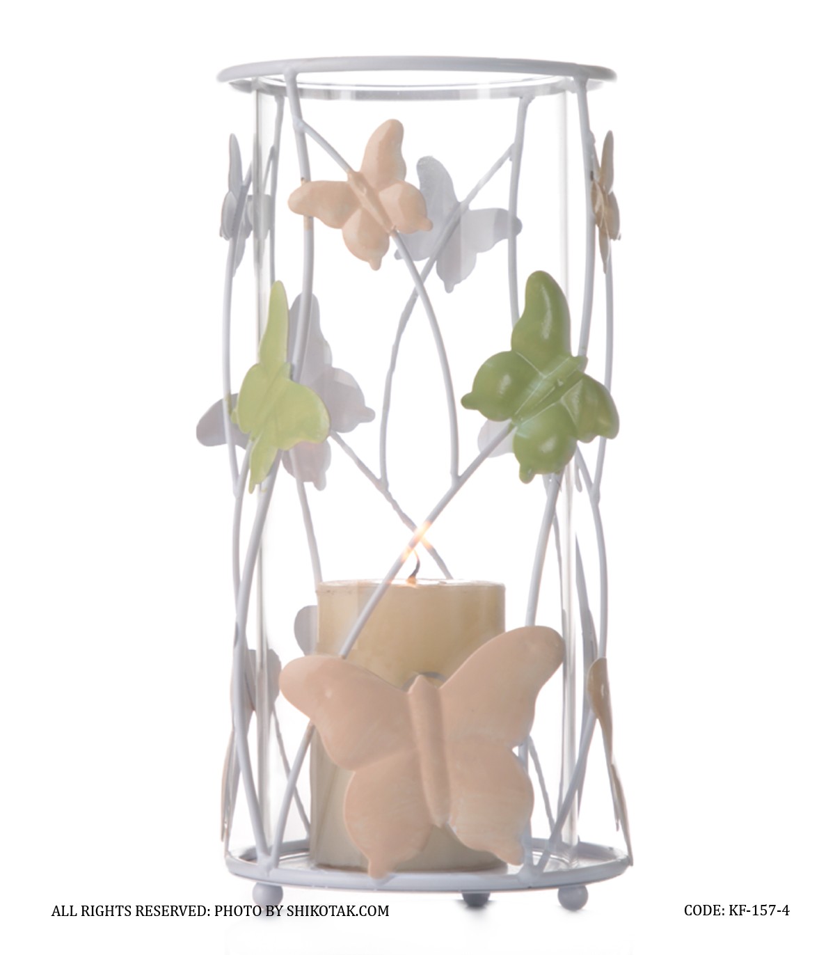 جاشمعی فلزی حباب دار پروانه های رنگی