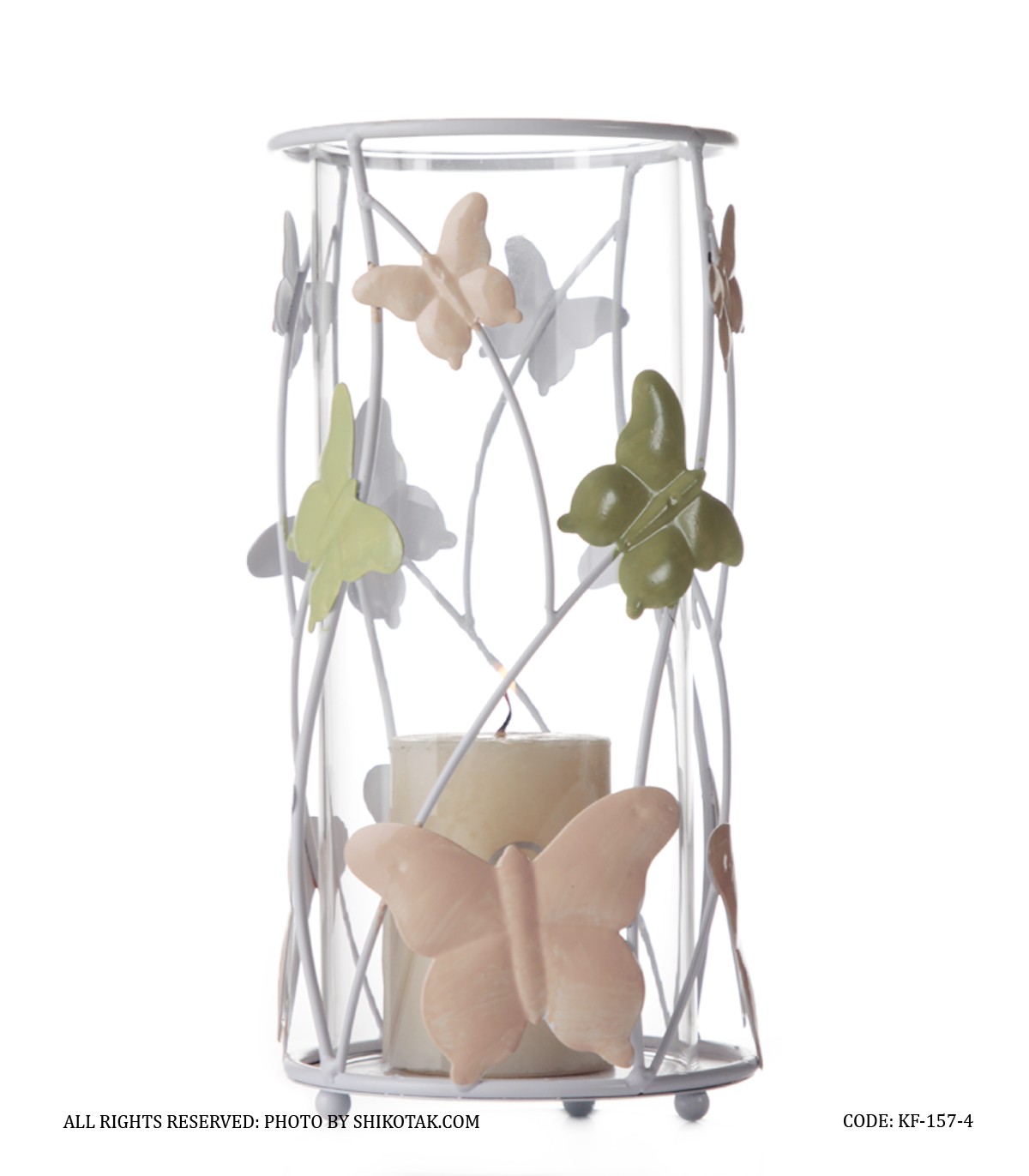 جاشمعی فلزی حباب دار پروانه های رنگی