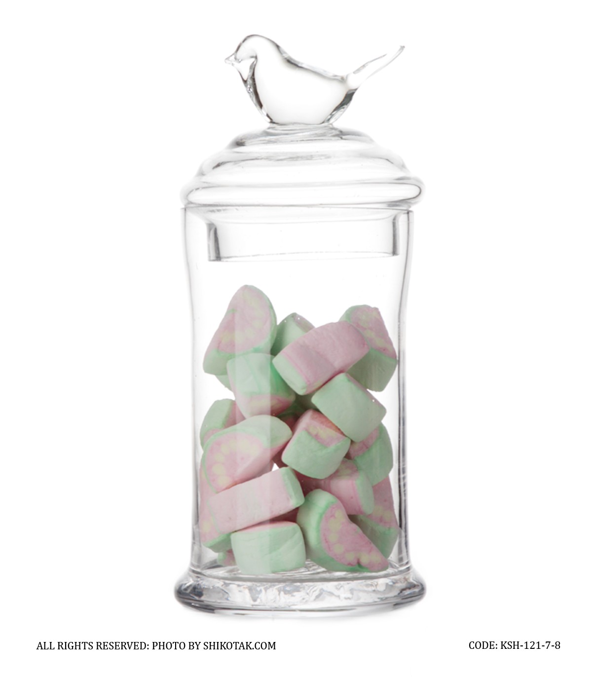 کندی باکس بلوری استوانه ای با در پرنده ای