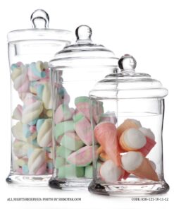 ست سه عددی کندی باکس شیشه ای استوانه ای