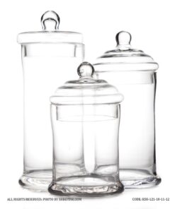 ست سه عددی کندی باکس شیشه ای استوانه ای