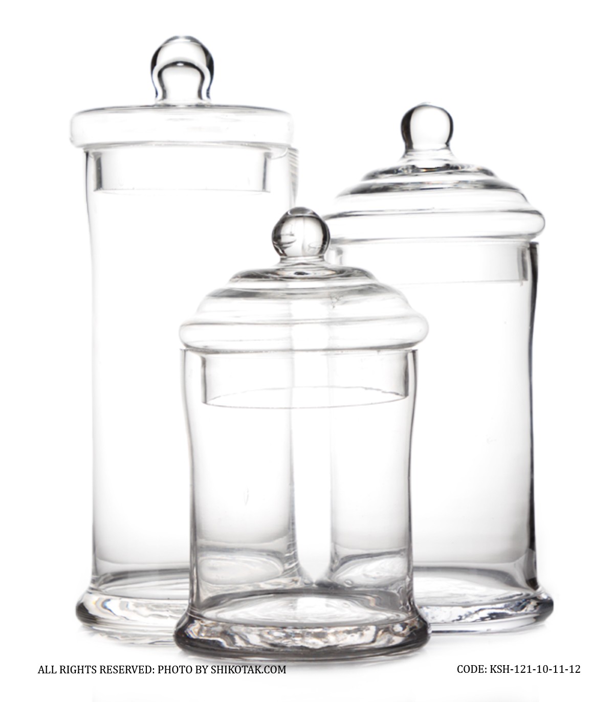 ست سه عددی کندی باکس شیشه ای استوانه ای