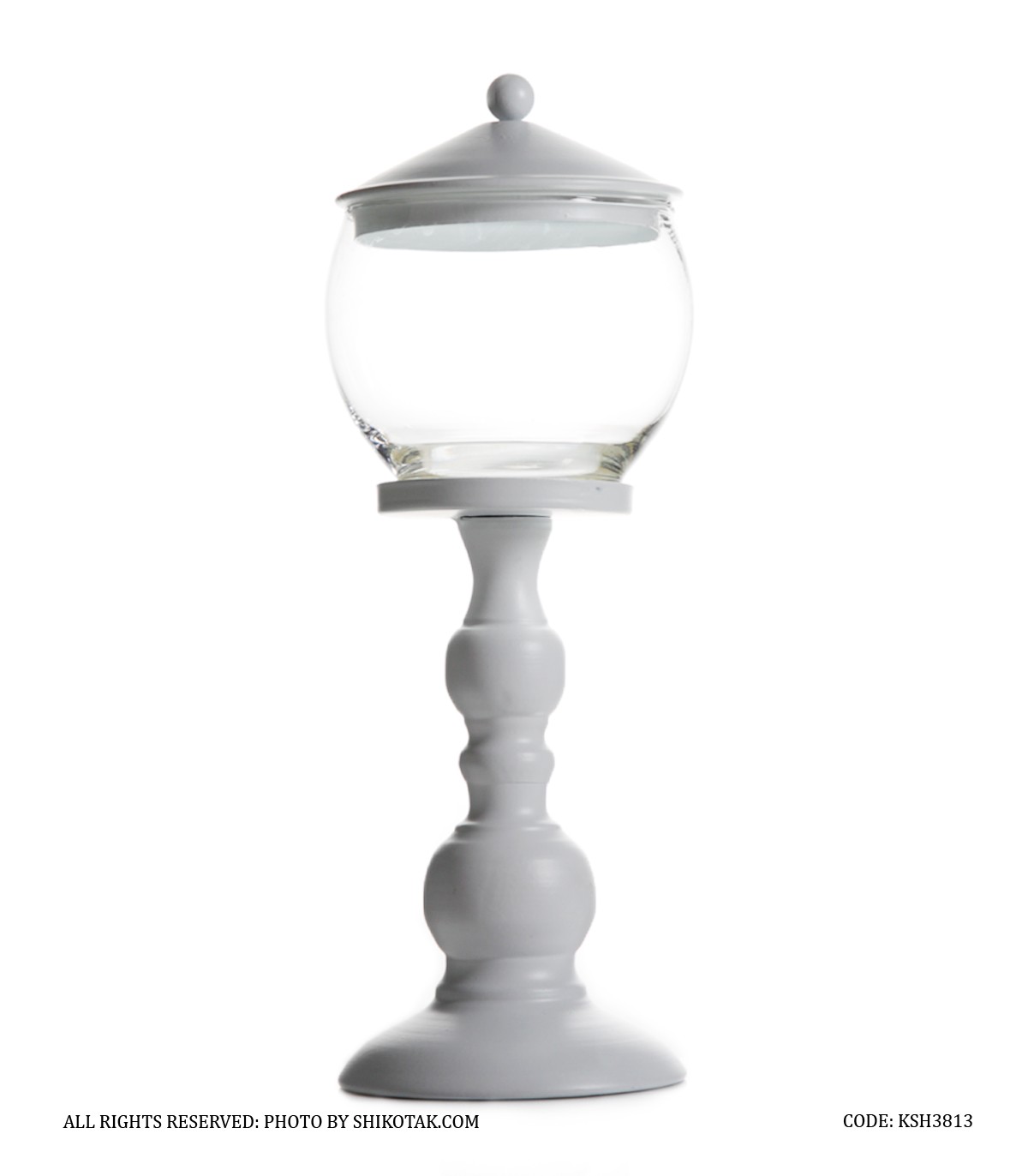 کندی باکس سفید شیشه گرد