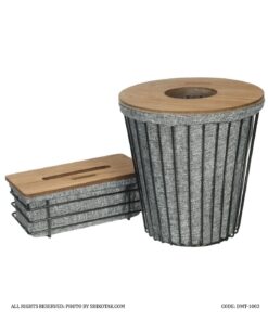 ست سطل و دستمال فلزی گرد مدل آنیسا