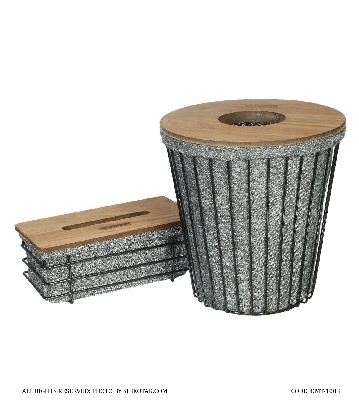 ست سطل و دستمال فلزی گرد مدل آنیسا