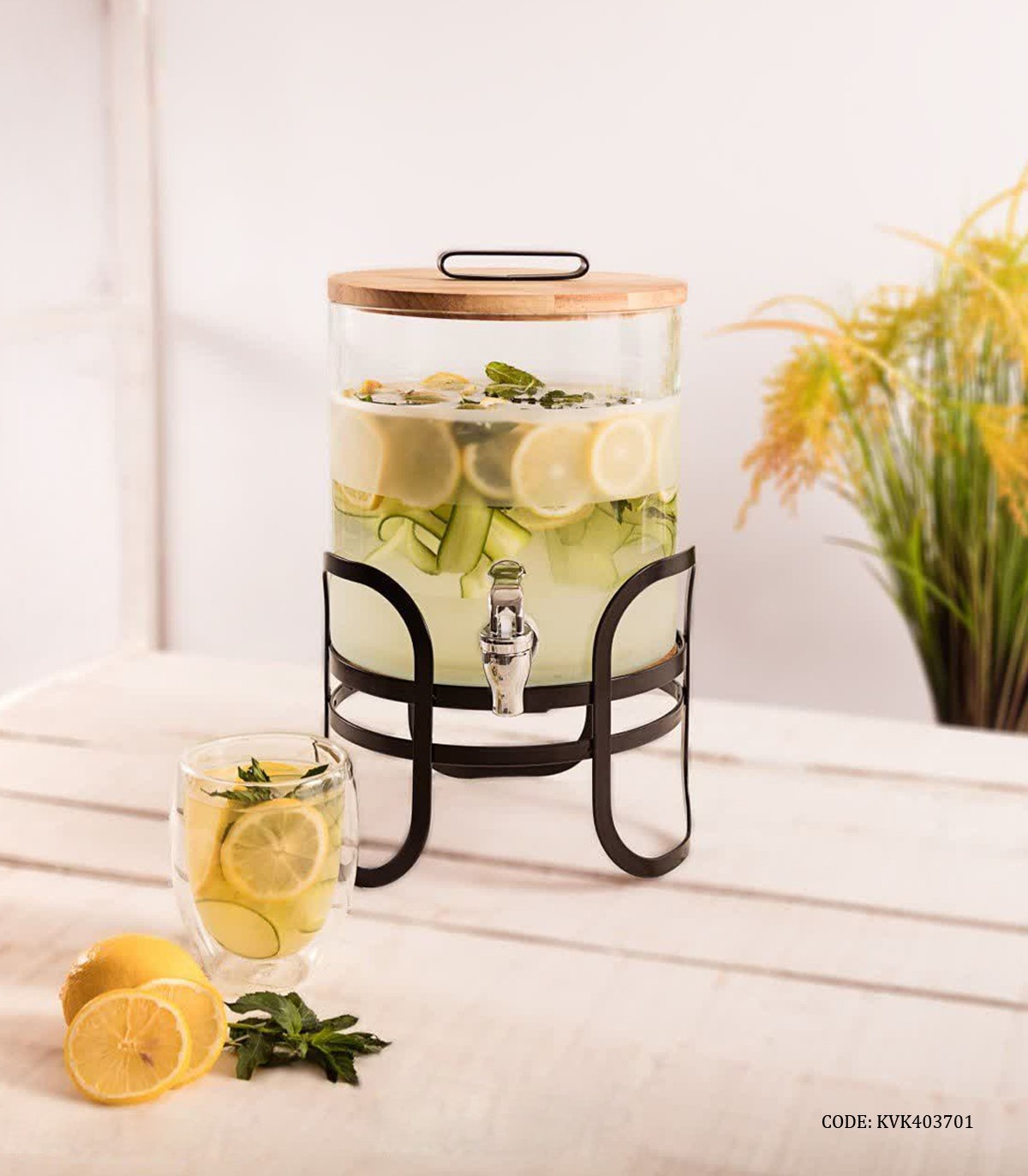 کلمن شیشه ای 5.5 لیتری استنددار مدل ترنم