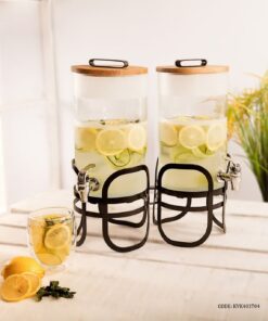 کلمن شیشه ای دوفلو 8 لیتری پایه دار مدل نشاط