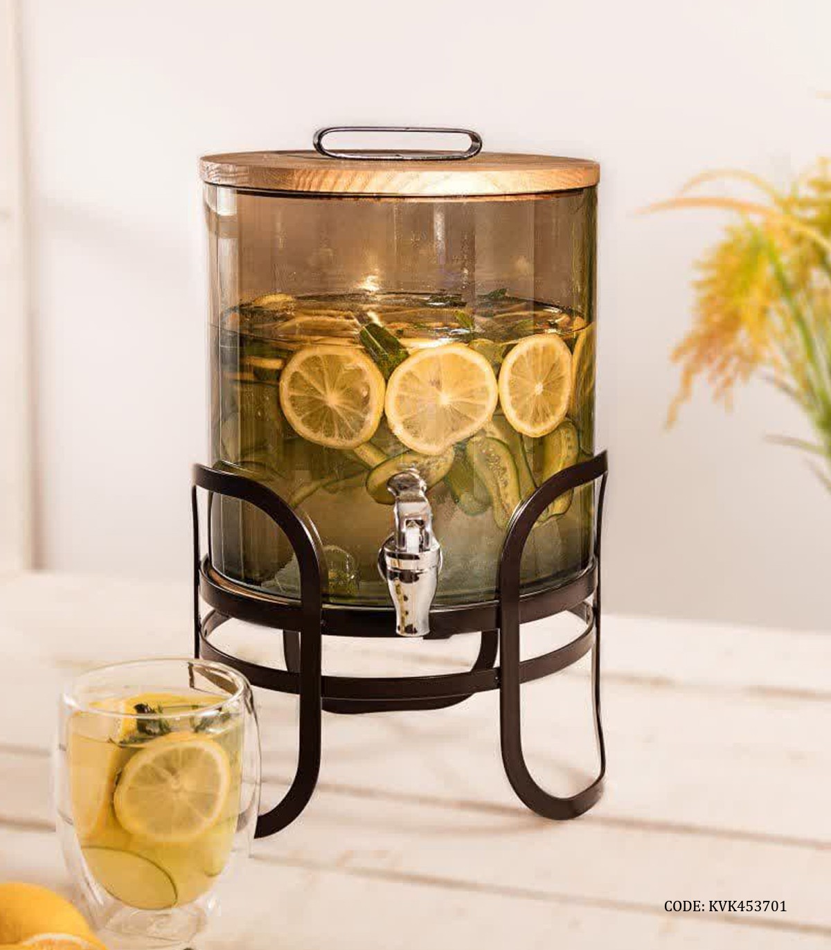 کلمن شیشه شامپاینی 5.5 لیتری استنددار مدل ترنم