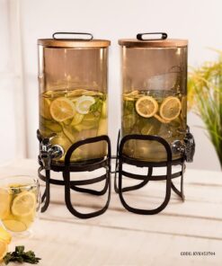 کلمن دوقلو شیشه شامپاینی  8 لیتری پایه دار مدل نشاط