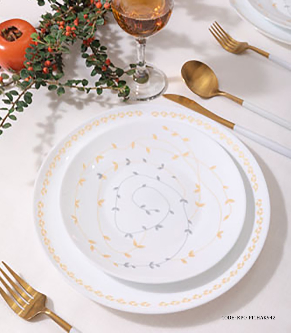 سرویس آرکوپال 6 نفره قالب گرد 28 پارچه طرح پیچک