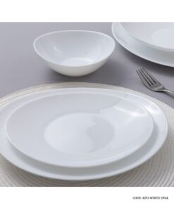 سرویس غذاخوری آرکوپال سفید بیضی ساده 28 پارچه