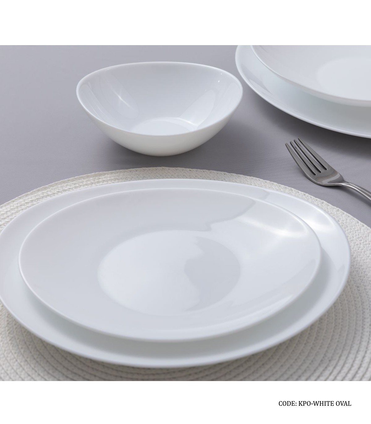 سرویس غذاخوری آرکوپال سفید بیضی ساده 28 پارچه