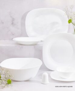 سرویس آرکوپال مربع 6 نفره 28 پارچه سفید ساده