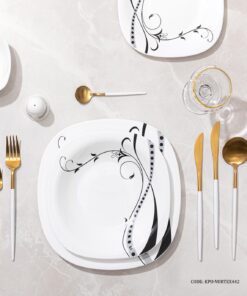 سرویس غذاخوری آرکوپال مربع 28 پارچه طرح وورتکس