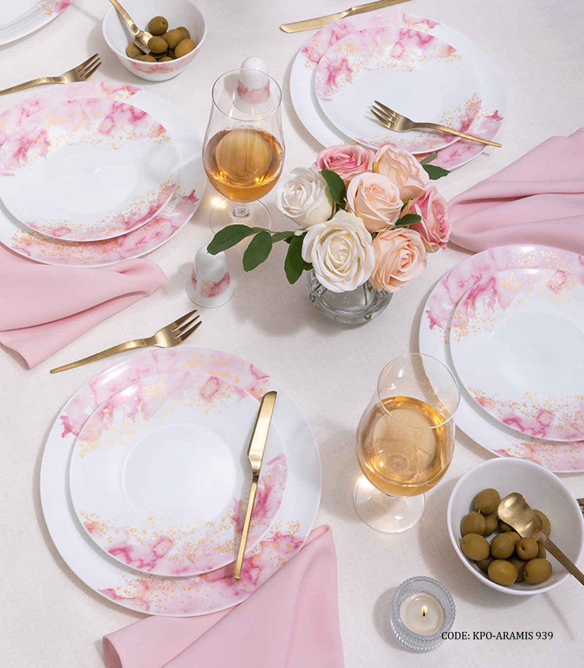 سرویس غذاخوری آرکوپال گرد 6 نفره 28 پارچه طرح آرامیس