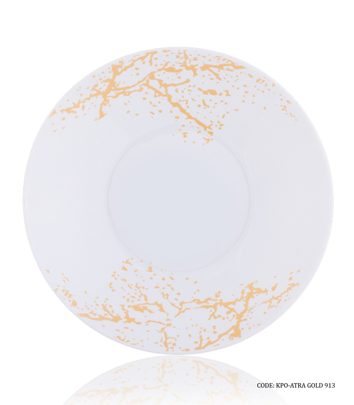 سرویس آرکوپال گرد 28 پارچه 6 نفره طرح آترا طلایی