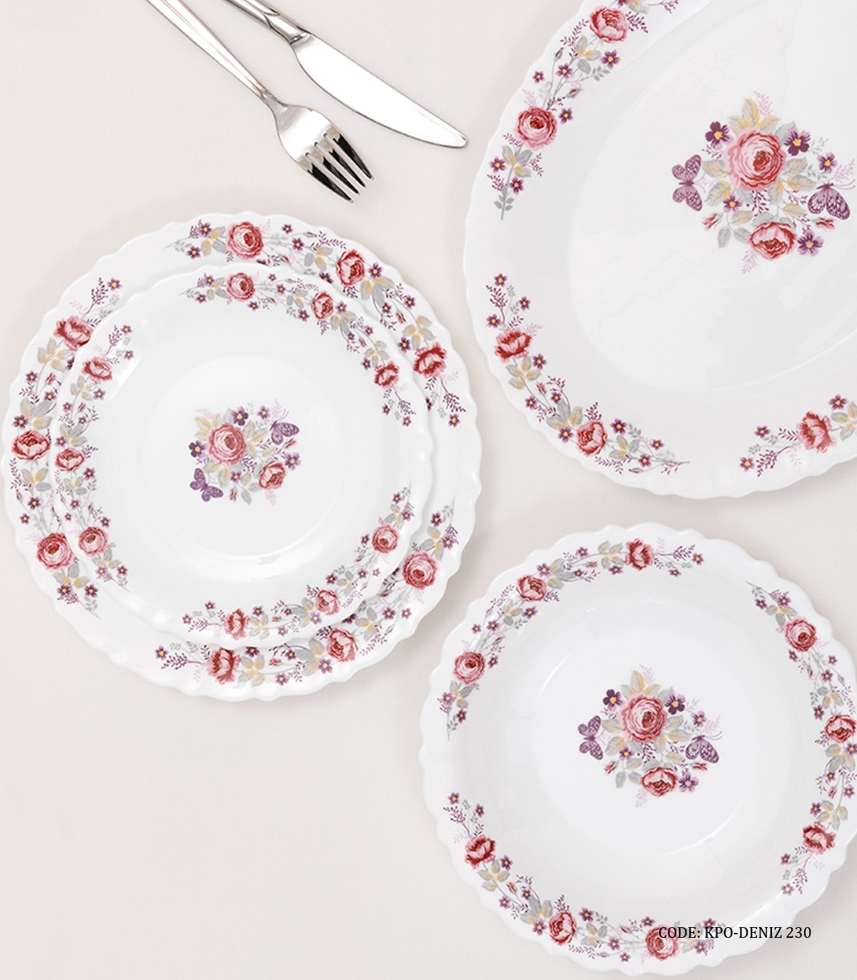 سرویس غذاخوری آرکوپال گرد 6 نفره 28 پارچه طرح دنیز