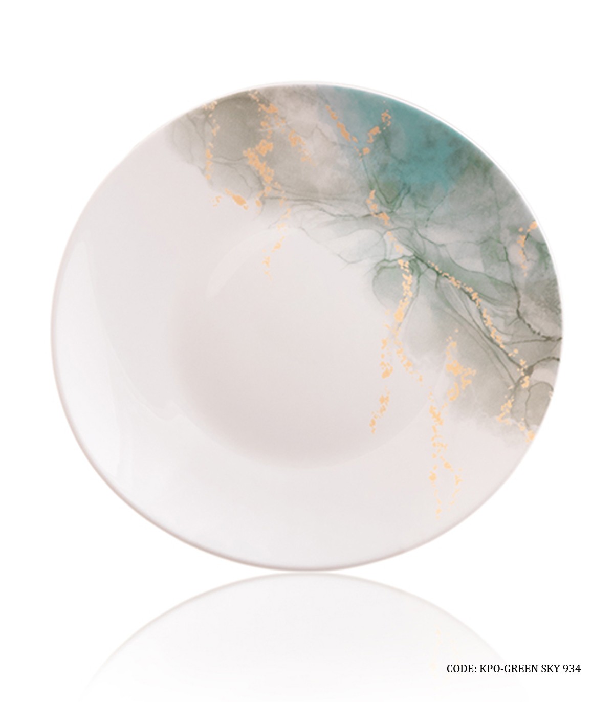 سرویس پذیرایی آرکوپال گرد 6 نفره 28 پارچه طرح اسکای سبز