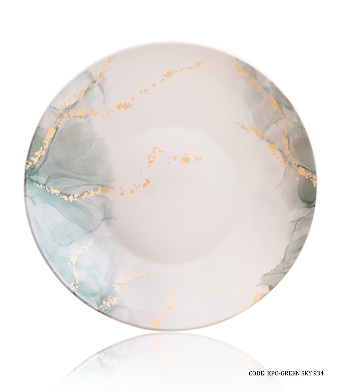 سرویس پذیرایی آرکوپال گرد 6 نفره 28 پارچه طرح اسکای سبز