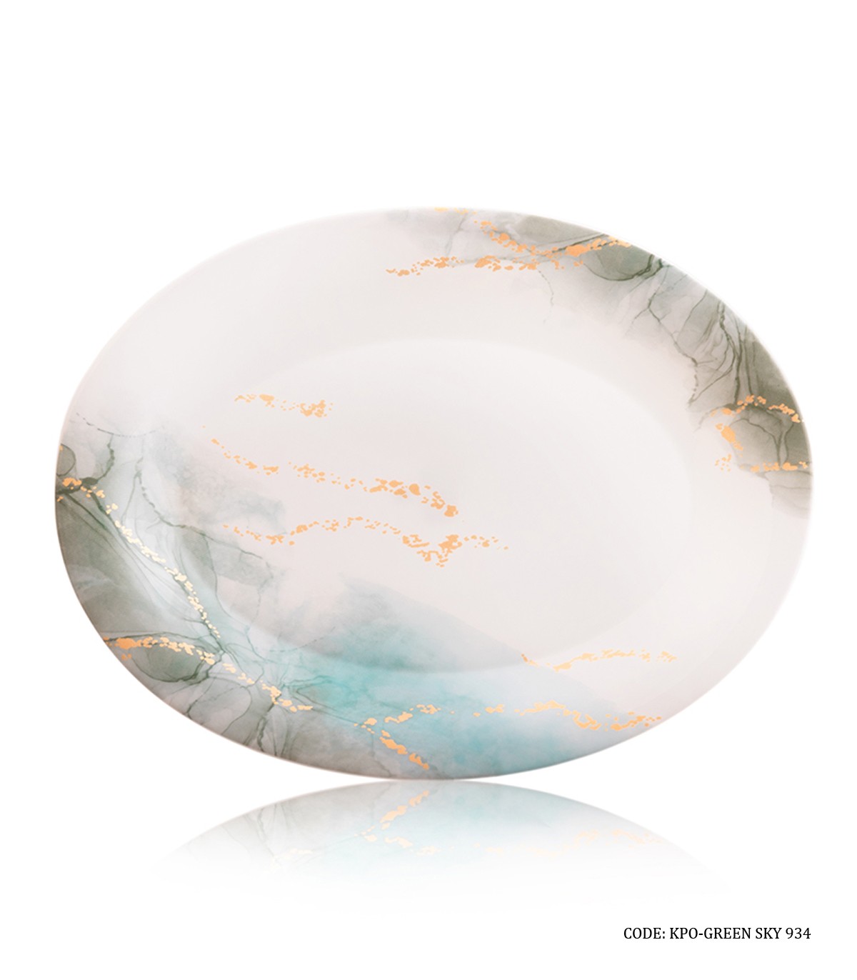 سرویس پذیرایی آرکوپال گرد 6 نفره 28 پارچه طرح اسکای سبز