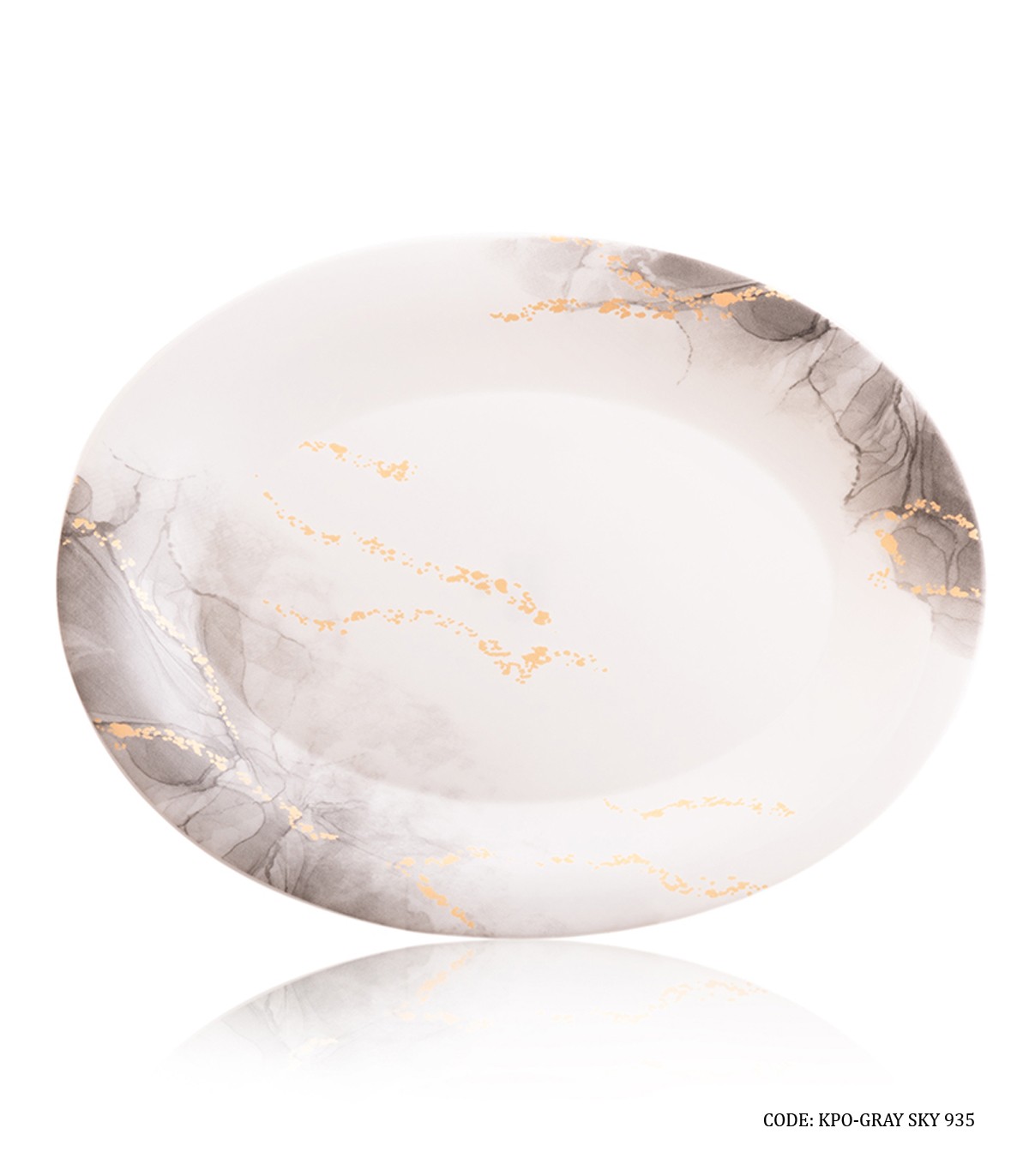 سرویس پذیرایی آرکوپال گرد 6 نفره 28 پارچه طرح اسکای طوسی