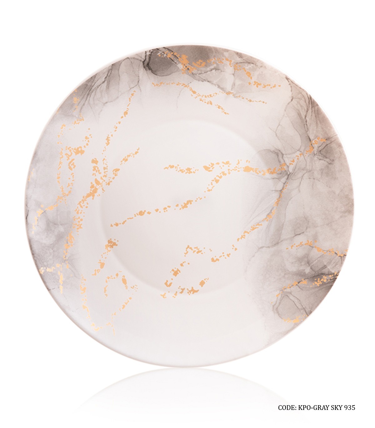 سرویس پذیرایی آرکوپال گرد 6 نفره 28 پارچه طرح اسکای طوسی