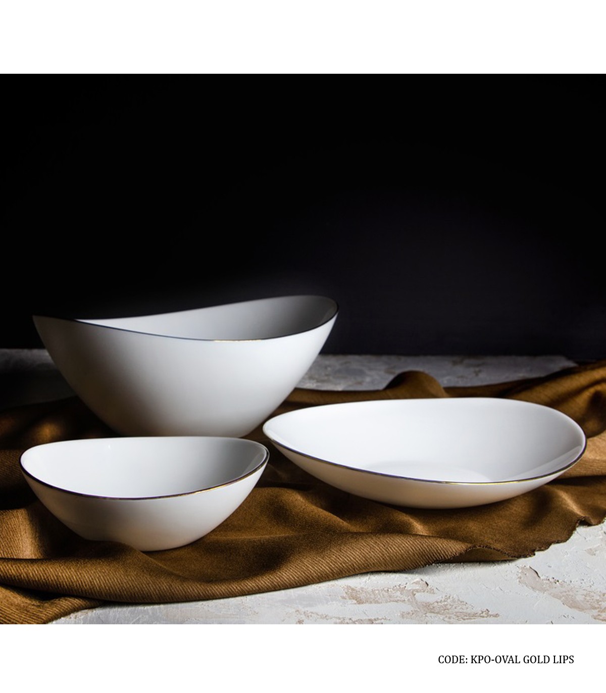 سرویس آرکوپال پذیرایی بیضی 28 پارچه لب طلایی