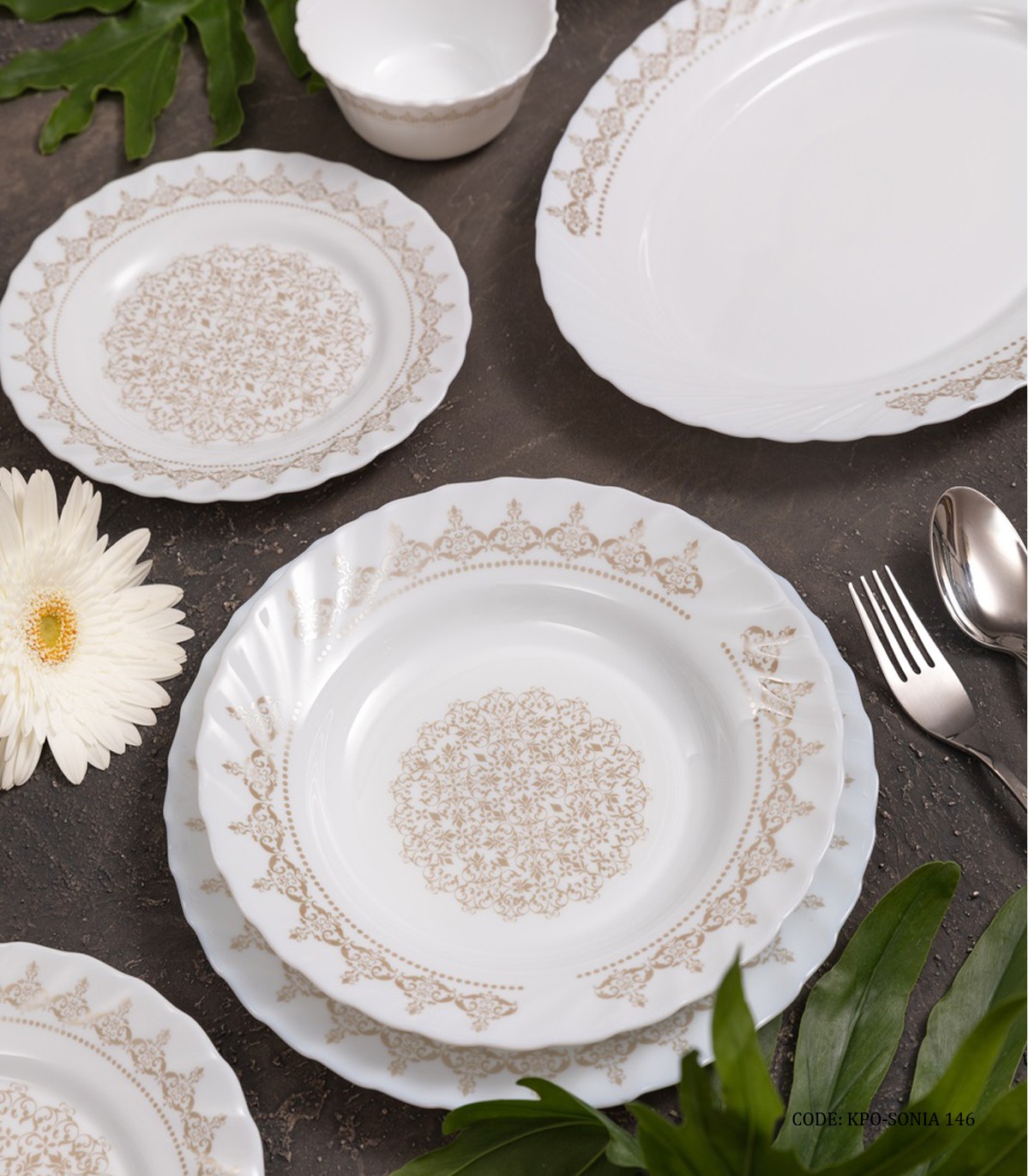 سرویس پذیرایی آرکوپال گرد 28 پارچه طرح سونیا