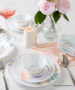 سرویس غذاخوری آرکوپال گرد 6 نفره 28 پارچه طرح رنگین کمان